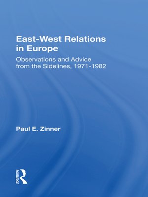 cover image of East-West Relations In Europe